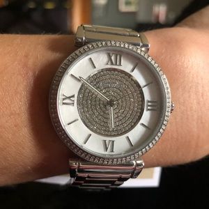 Michael Kors Catlin Crystal Stainless Silver Watch
